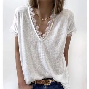 V-neck Lace Cozy Top